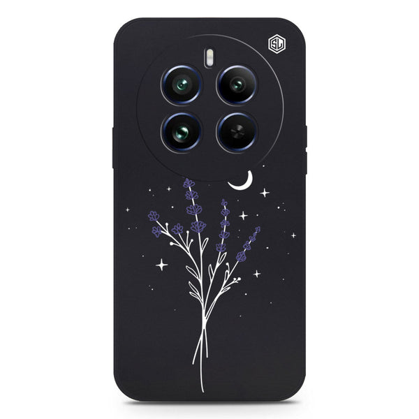 Moonlit Lavender Design Soft Phone Case - Silica Gel Case - Black - - Realme Note 60
