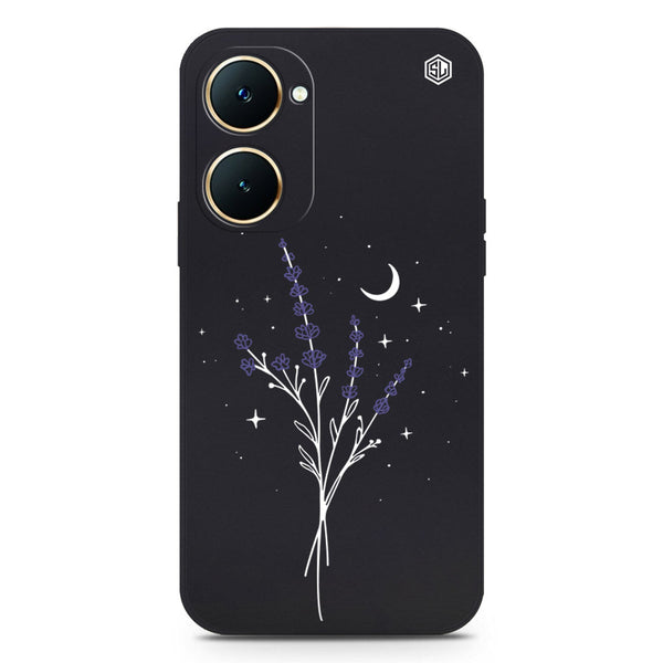 Moonlit Lavender Design Soft Phone Case - Silica Gel Case - Black - - Vivo Y36 4G