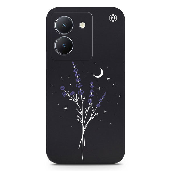 Moonlit Lavender Design Soft Phone Case - Silica Gel Case - Black - - Vivo Y36 4G