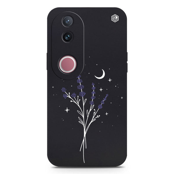 Moonlit Lavender Design Soft Phone Case - Silica Gel Case - Black - - Vivo V50