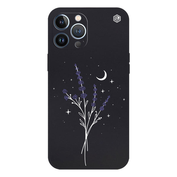 Moonlit Lavender Design Soft Phone Case - Silica Gel Case - Black - - iPhone 13 Pro Max