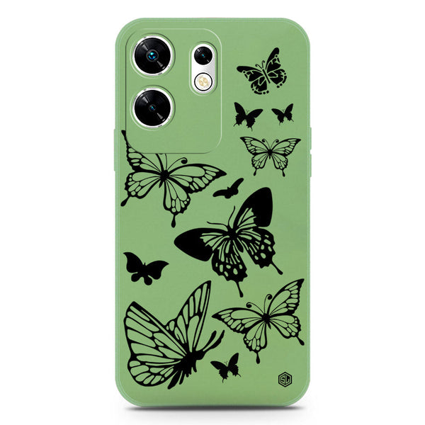 Cute Butterfly Design Soft Phone Case - Silica Gel Case - LightGreen - Infinix Zero 30 4G