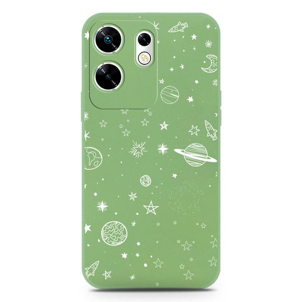 Stardust Dreams Design Soft Phone Case - Silica Gel Case - LightGreen - Infinix Zero 30 4G