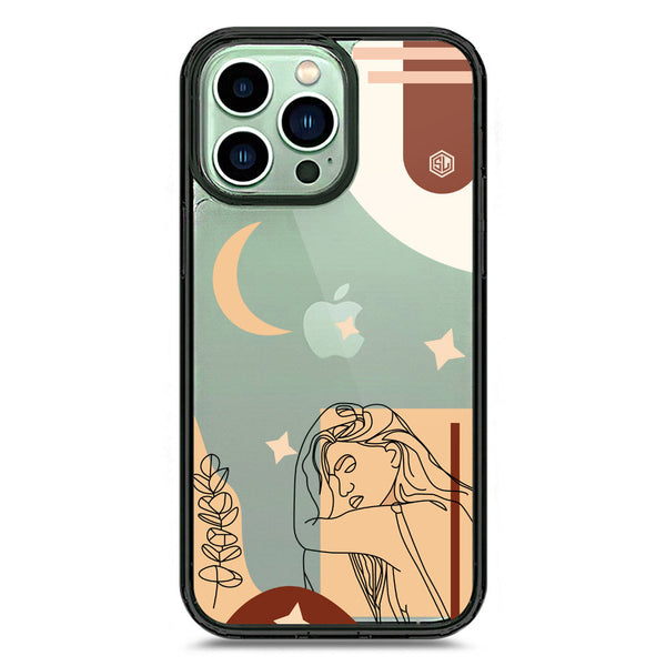 Aesthetic Modern Art Series - Design 4 - Soft Phone Case - Crystal Clear Case - Black - iPhone 14 Pro Max