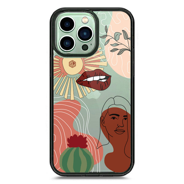 Aesthetic Modern Art Series - Design 5 - Soft Phone Case - Crystal Clear Case - Black - iPhone 14 Pro Max