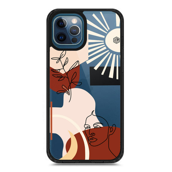 Aesthetic Modern Art Series - Design 1 - Soft Phone Case - Crystal Clear Case - Black - iPhone 12 Pro Max