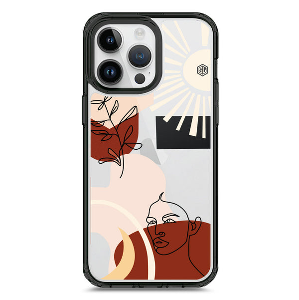 Aesthetic Modern Art Series - Design 1 - Soft Phone Case - Crystal Clear Case - Black - iPhone 15 Pro Max