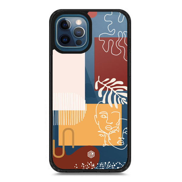 Aesthetic Modern Art Series - Design 3 - Soft Phone Case - Crystal Clear Case - Black - iPhone 12 Pro Max