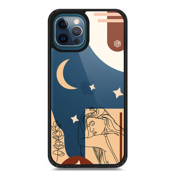 Aesthetic Modern Art Series - Design 4 - Soft Phone Case - Crystal Clear Case - Black - iPhone 12 Pro Max