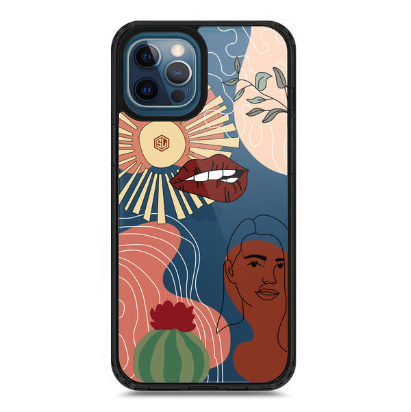 Aesthetic Modern Art Series - Design 5 - Soft Phone Case - Crystal Clear Case - Black - iPhone 12 Pro Max