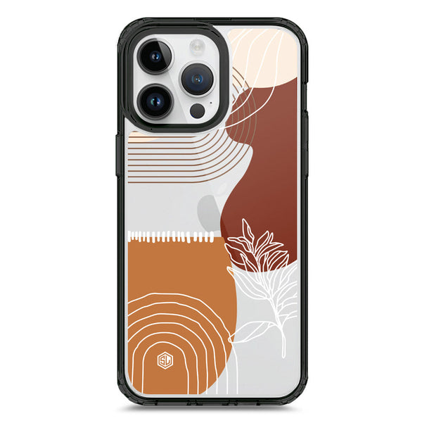 Aesthetic Modern Art Series - Design 2 - Soft Phone Case - Crystal Clear Case - Black - iPhone 15 Pro Max