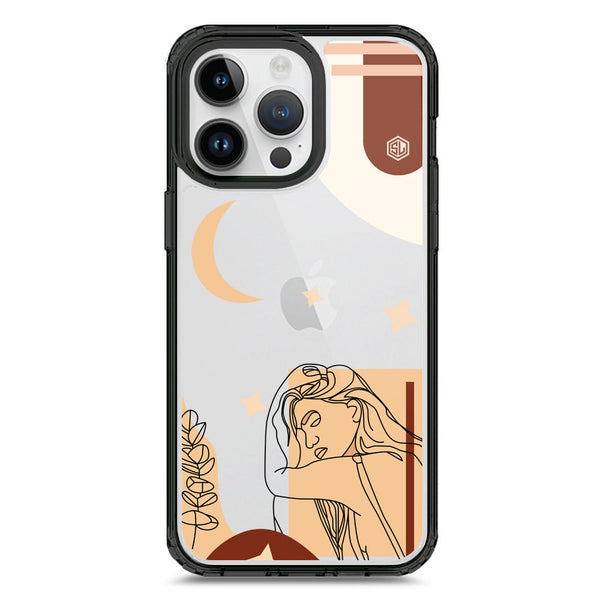 Aesthetic Modern Art Series - Design 4 - Soft Phone Case - Crystal Clear Case - Black - iPhone 15 Pro Max