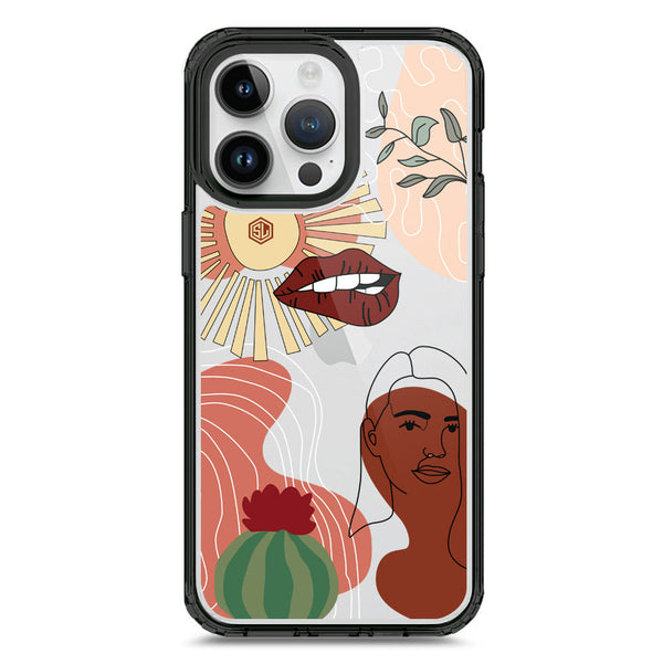 Aesthetic Modern Art Series - Design 5 - Soft Phone Case - Crystal Clear Case - Black - iPhone 15 Pro Max