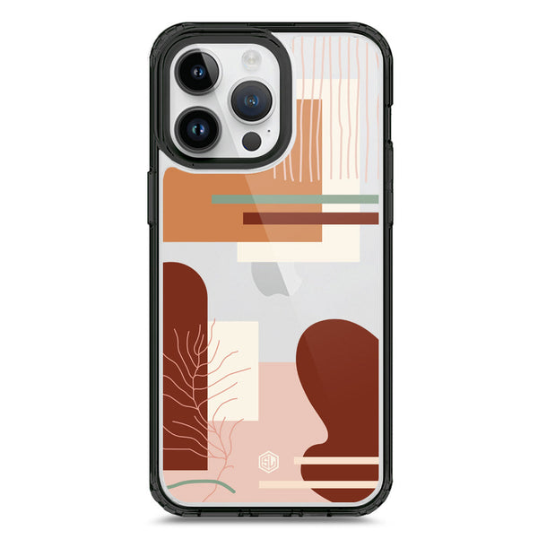 Aesthetic Modern Art Series - Design 6 - Soft Phone Case - Crystal Clear Case - Black - iPhone 15 Pro Max