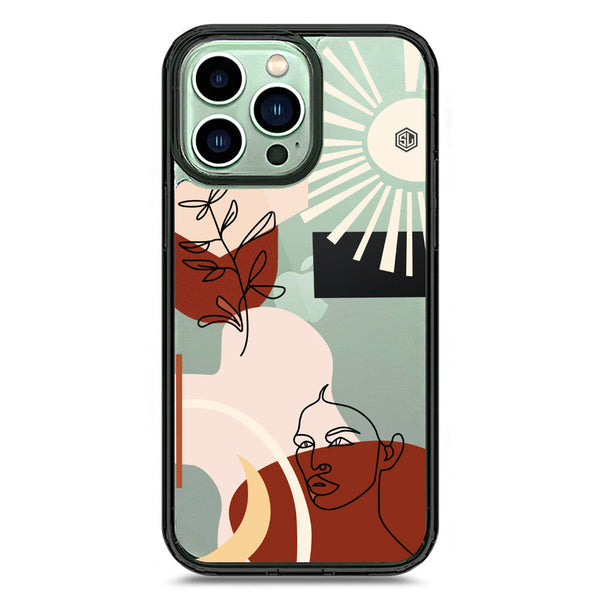 Aesthetic Modern Art Series - Design 1 - Soft Phone Case - Crystal Clear Case - Black - iPhone 14 Pro Max