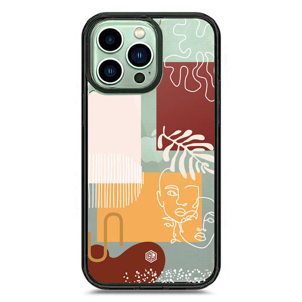 Aesthetic Modern Art Series - Design 3 - Soft Phone Case - Crystal Clear Case - Black - iPhone 14 Pro Max