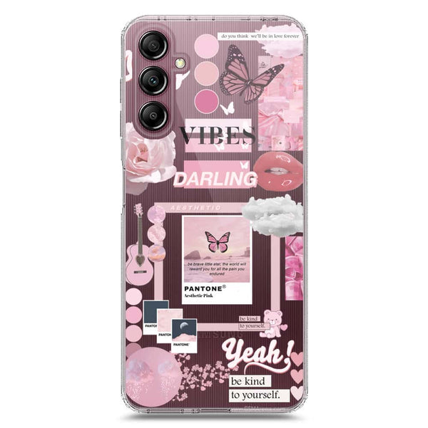 Pink Aesthetic Design - Design 1 - Soft Phone Case - Crystal Clear Case - Samsung Galaxy A14