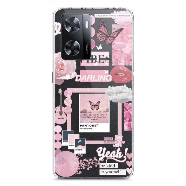 Pink Aesthetic Design - Design 1 - Soft Phone Case - Crystal Clear Case - Oppo A57 5G