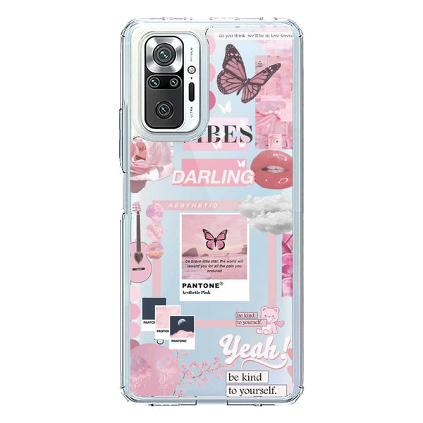 Pink Aesthetic Design - Design 1 - Soft Phone Case - Crystal Clear Case - Xiaomi Redmi Note 10 Pro Max