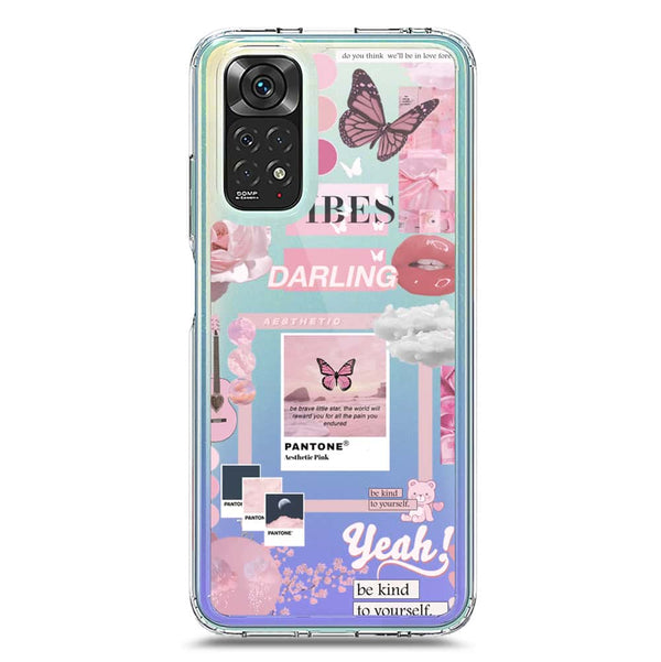 Pink Aesthetic Design - Design 1 - Soft Phone Case - Crystal Clear Case - Xiaomi Redmi Note 11S