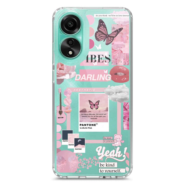 Pink Aesthetic Design - Design 1 - Soft Phone Case - Crystal Clear Case - Oppo A78 4G