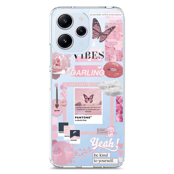Pink Aesthetic Design - Design 1 - Soft Phone Case - Crystal Clear Case - Xiaomi Redmi 12