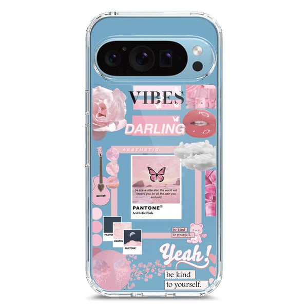 Pink Aesthetic Design - Design 1 - Soft Phone Case - Crystal Clear Case - Google Pixel 9