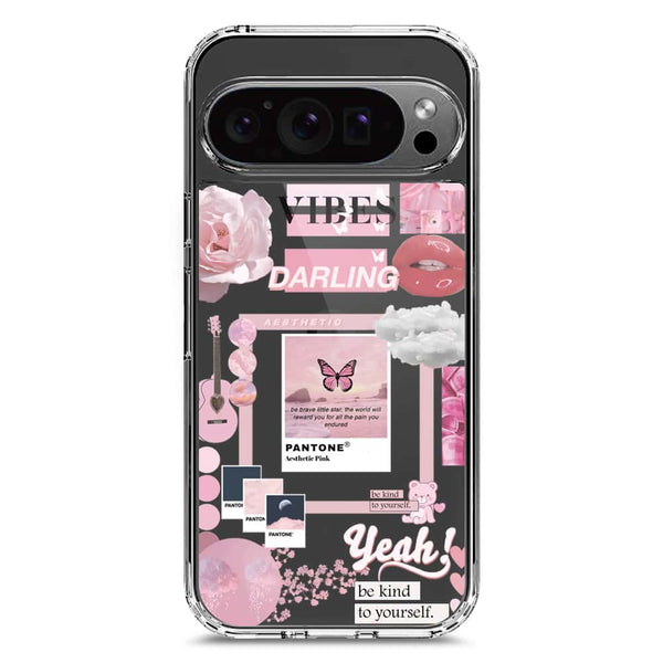 Pink Aesthetic Design - Design 1 - Soft Phone Case - Crystal Clear Case - Google Pixel 9 Pro