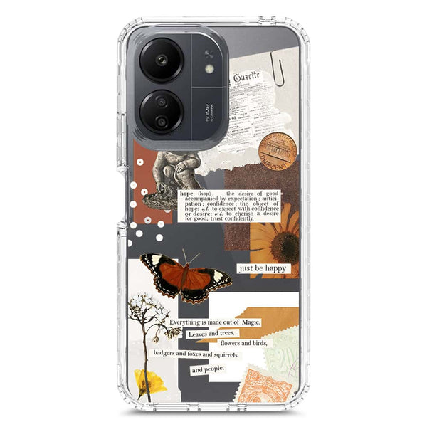 Aesthetic Design - Design 2 - Soft Phone Case - Crystal Clear Case - Xiaomi Redmi 13C