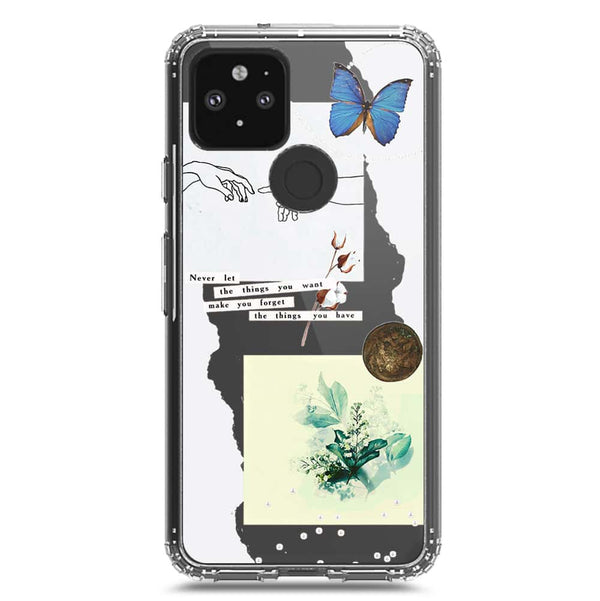 Aesthetic Collage Design - Design 3 - Soft Phone Case - Crystal Clear Case - Google Pixel 5 XL