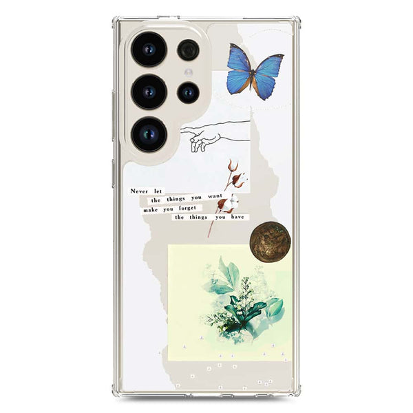 Aesthetic Collage Design - Design 3 - Soft Phone Case - Crystal Clear Case - Samsung Galaxy S24 Ultra