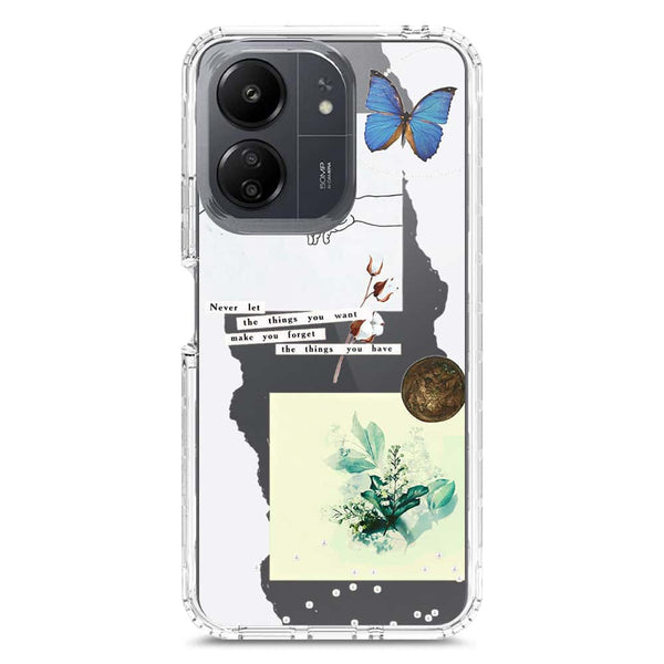 Aesthetic Collage Design - Design 3 - Soft Phone Case - Crystal Clear Case - Xiaomi Redmi 13C
