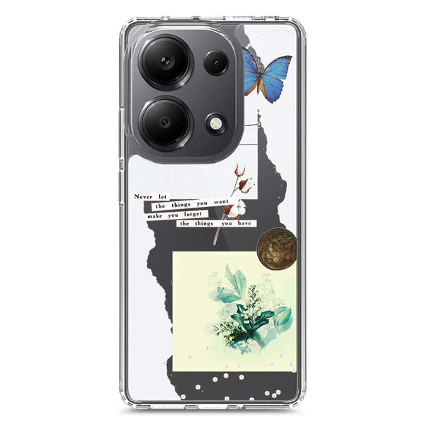 Aesthetic Collage Design - Design 3 - Soft Phone Case - Crystal Clear Case - Xiaomi Redmi Note 13 Pro 4G