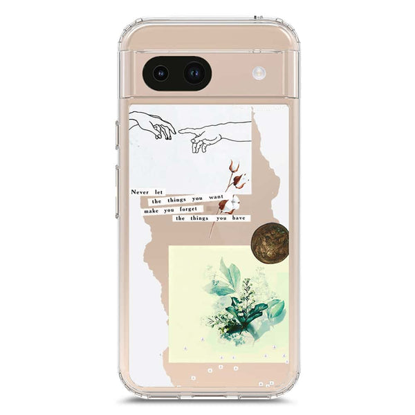 Aesthetic Collage Design - Design 3 - Soft Phone Case - Crystal Clear Case - Google Pixel 8a