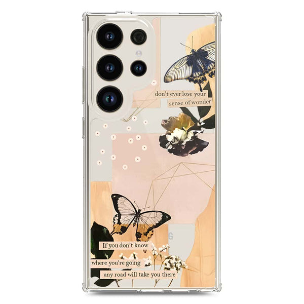Aesthetic Butterfly Design - Design 4 - Soft Phone Case - Crystal Clear Case - Samsung Galaxy S24 Ultra