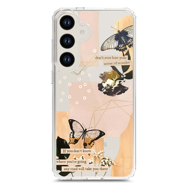 Aesthetic Butterfly Design - Design 4 - Soft Phone Case - Crystal Clear Case - Samsung Galaxy S24 Plus