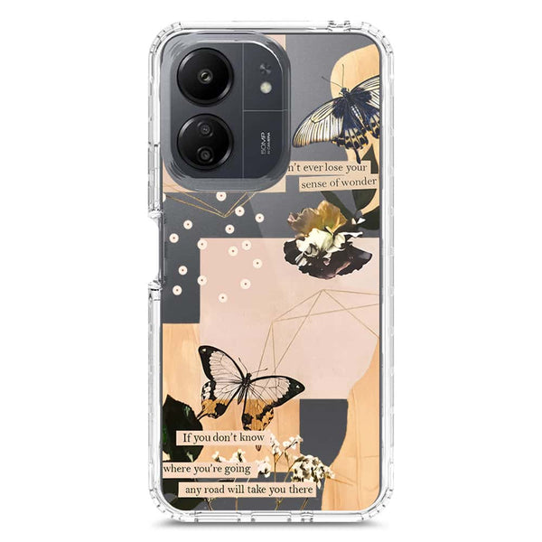 Aesthetic Butterfly Design - Design 4 - Soft Phone Case - Crystal Clear Case - Xiaomi Redmi 13C