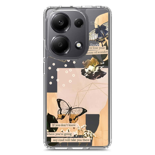 Aesthetic Butterfly Design - Design 4 - Soft Phone Case - Crystal Clear Case - Xiaomi Poco M6 Pro 4G