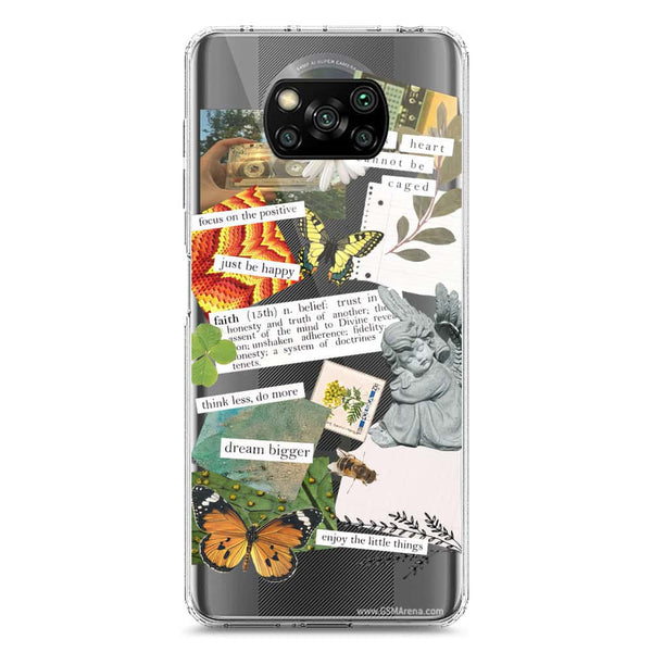 Aesthetic Scrap Design - Design 5 - Soft Phone Case - Crystal Clear Case - Xiaomi Poco X3