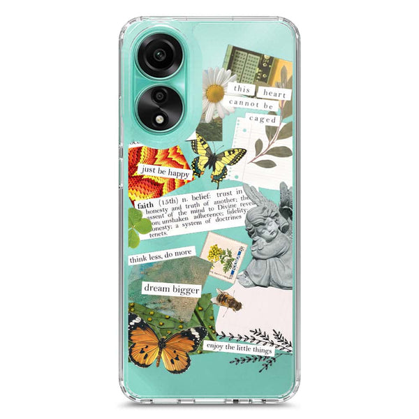 Aesthetic Scrap Design - Design 5 - Soft Phone Case - Crystal Clear Case - Oppo A78 4G