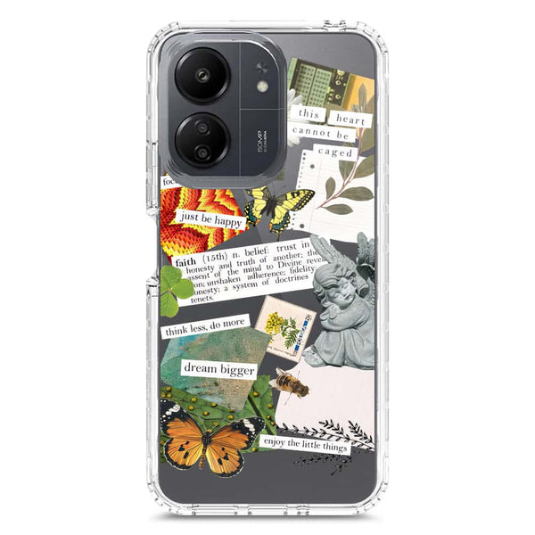 Aesthetic Scrap Design - Design 5 - Soft Phone Case - Crystal Clear Case - Xiaomi Redmi 13C