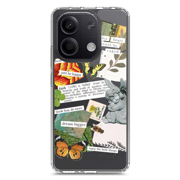 Aesthetic Scrap Design - Design 5 - Soft Phone Case - Crystal Clear Case - Xiaomi Redmi Note 13