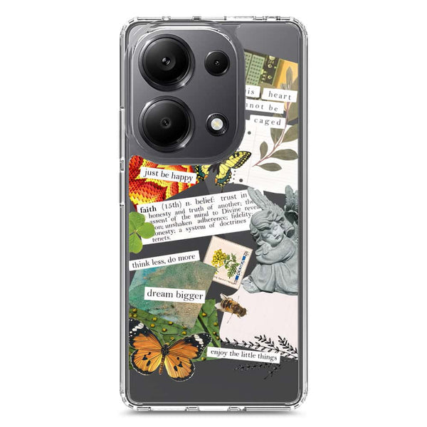 Aesthetic Scrap Design - Design 5 - Soft Phone Case - Crystal Clear Case - Xiaomi Poco M6 Pro 4G