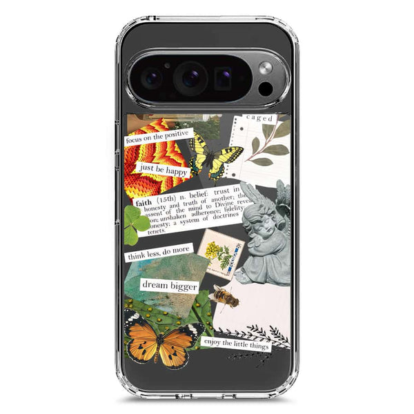 Aesthetic Scrap Design - Design 5 - Soft Phone Case - Crystal Clear Case - Google Pixel 9 Pro