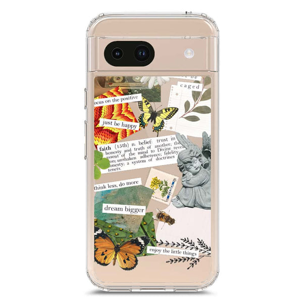 Aesthetic Scrap Design - Design 5 - Soft Phone Case - Crystal Clear Case - Google Pixel 8a