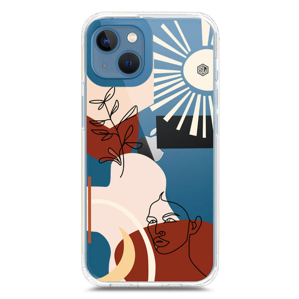 Aesthetic Modern Art Series - Design 1 - Soft Phone Case - Crystal Clear Case - iPhone 13 Mini