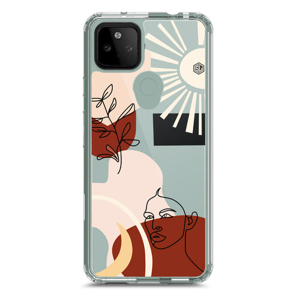Aesthetic Modern Art Series - Design 1 - Soft Phone Case - Crystal Clear Case - Google Pixel 5a 5G