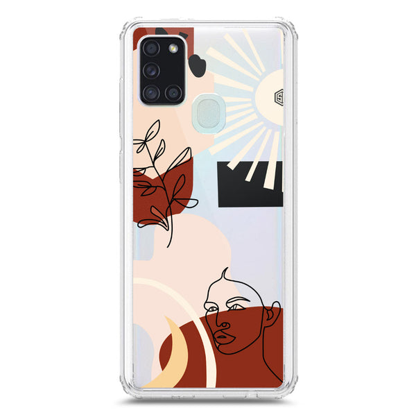Aesthetic Modern Art Series - Design 1 - Soft Phone Case - Crystal Clear Case - Samsung Galaxy A21s