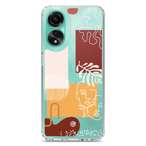 Aesthetic Modern Art Series - Design 3 - Soft Phone Case - Crystal Clear Case - Oppo A78 4G