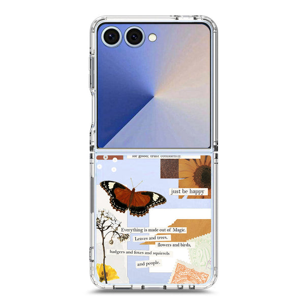 Aesthetic Design - Design 2 - Soft Phone Case - Crystal Clear Case - Samsung Galaxy Z Flip 7
